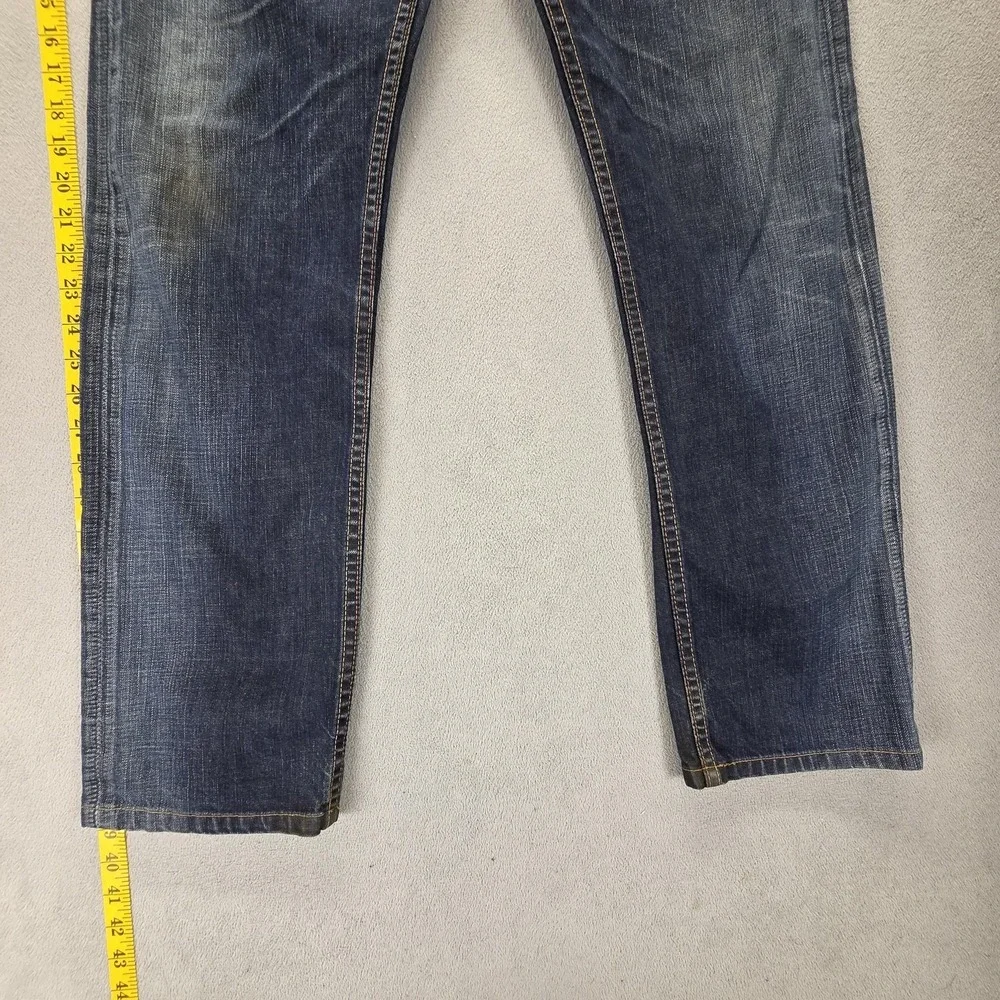 Vintage Levis 504 Jeans Mens Blue Straight Engineered Altered Hem Fits 31x30